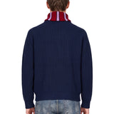 Maglione trucker mezza zip in blu 