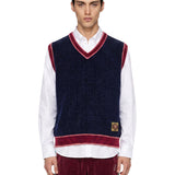 Gilet in maglia a coste multicolore 