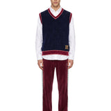Gilet in maglia a coste multicolore 