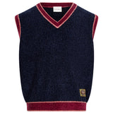 Gilet in maglia a coste multicolore 