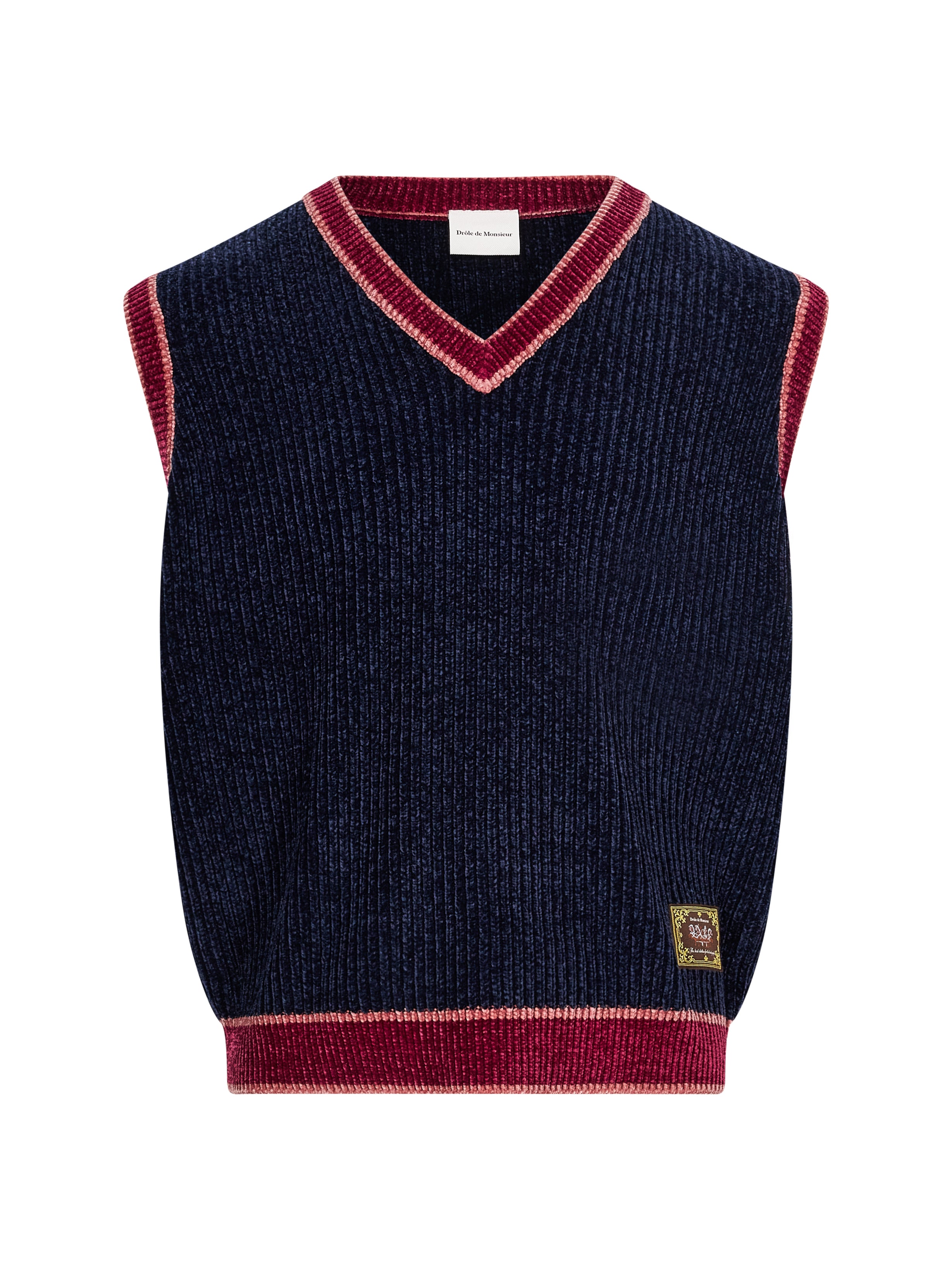 Gilet in maglia a coste multicolore 