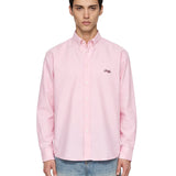Camicia a maniche lunghe con logo in rosa 