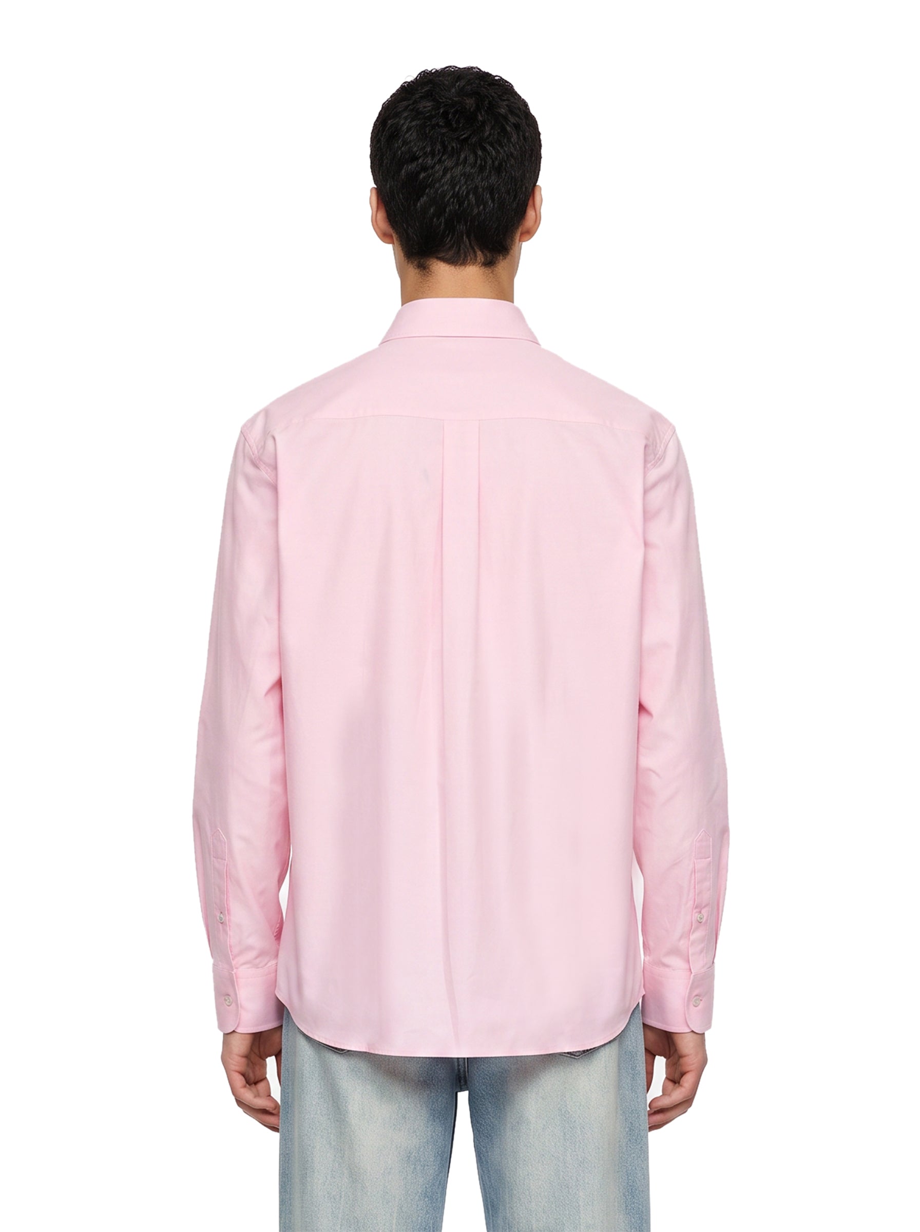 Camicia a maniche lunghe con logo in rosa 