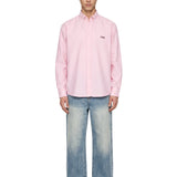Camicia a maniche lunghe con logo in rosa 