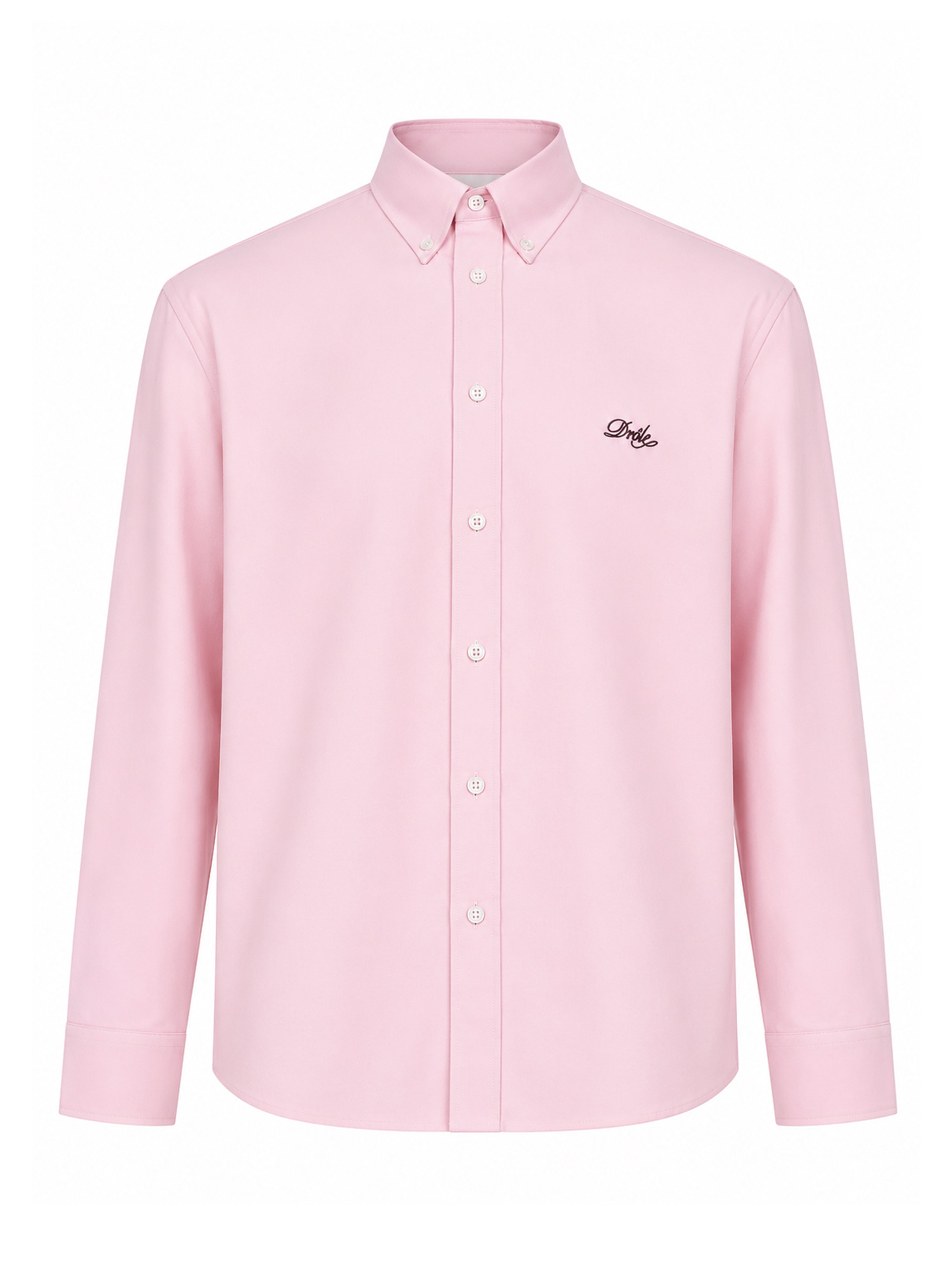 Camicia a maniche lunghe con logo in rosa 