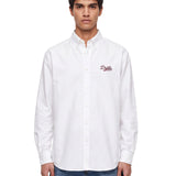 Camicia a maniche lunghe con logo in bianco 