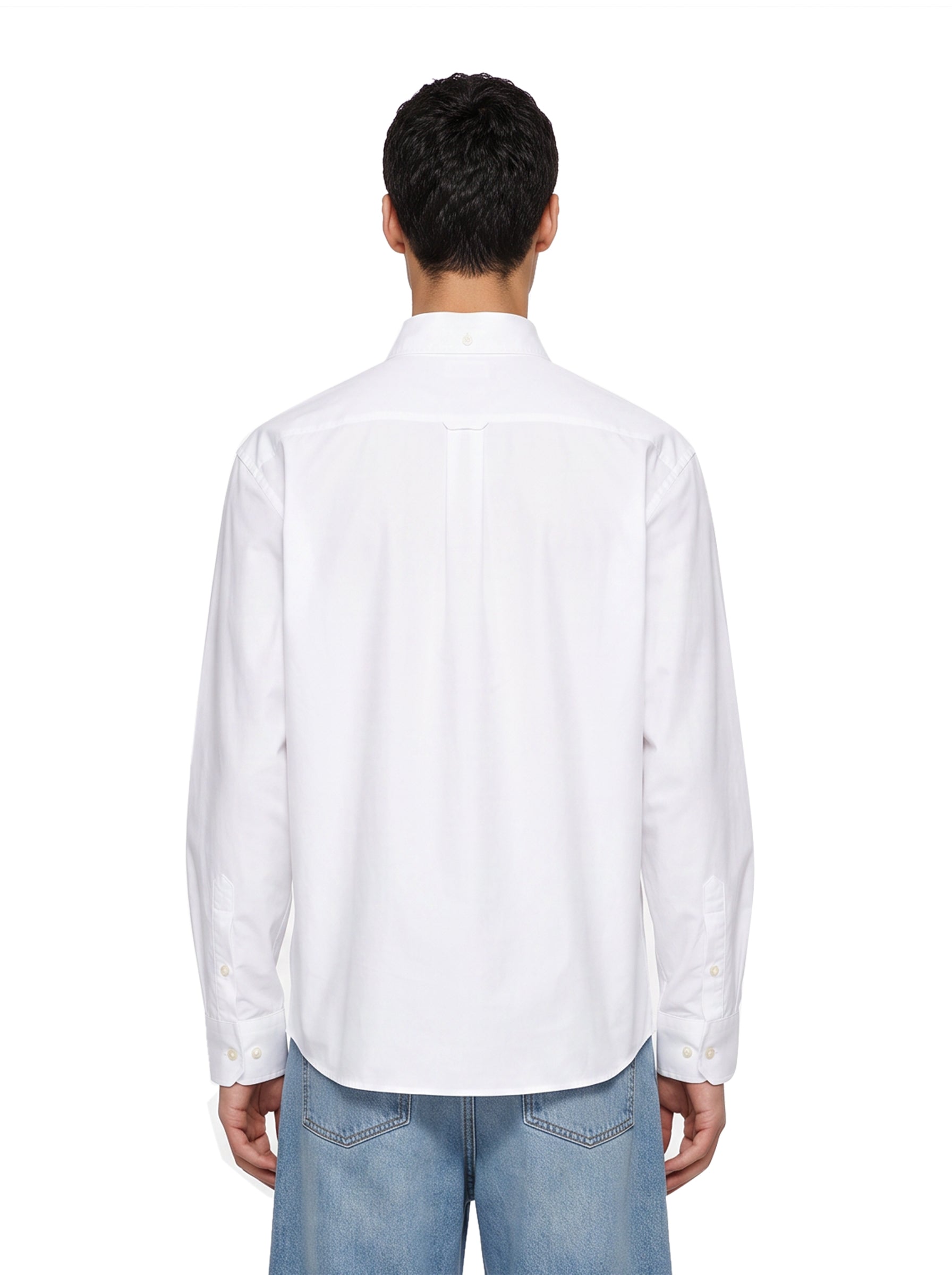 Camicia a maniche lunghe con logo in bianco 