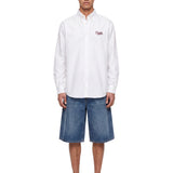 Camicia a maniche lunghe con logo in bianco 