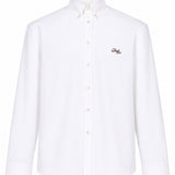 Camicia a maniche lunghe con logo in bianco 