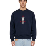 Felpa girocollo drole column in blu 