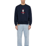Felpa girocollo drole column in blu 