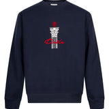 Felpa girocollo drole column in blu 
