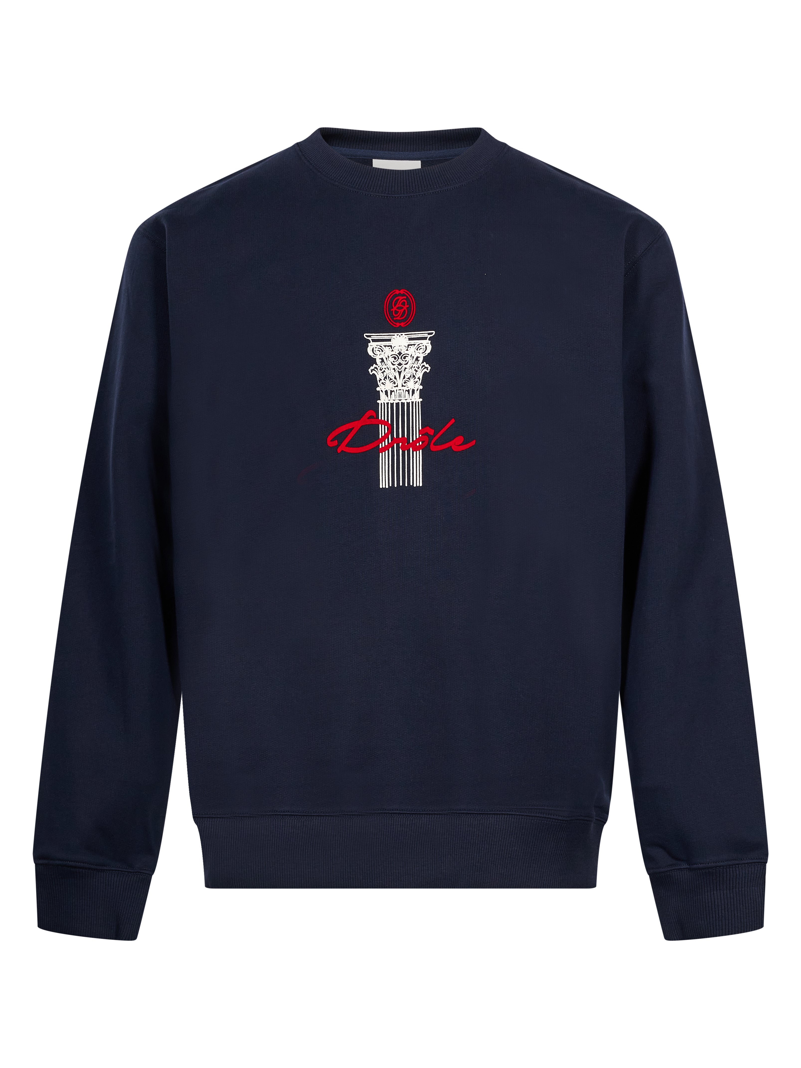 Felpa girocollo drole column in blu 