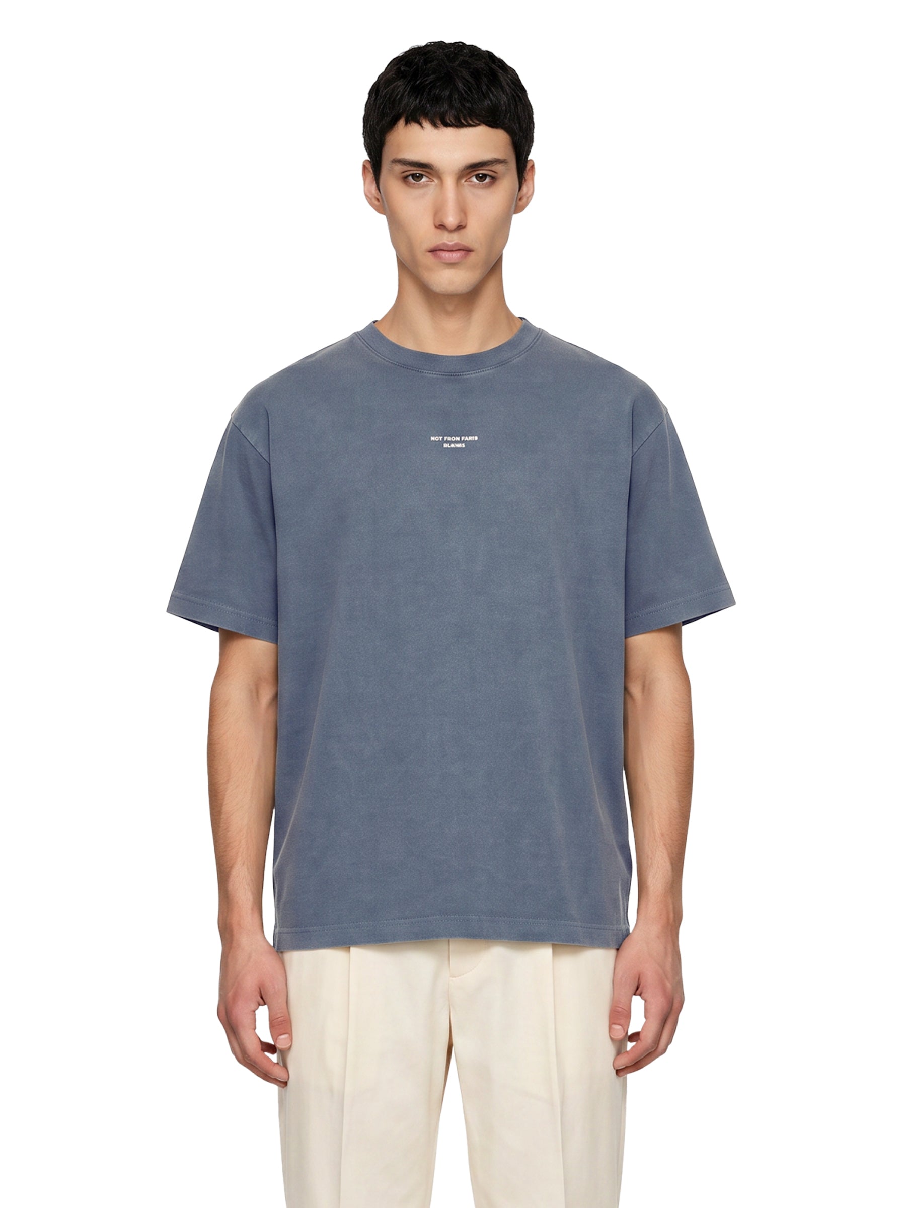 T-shirt a maniche corte con slogan in grigio 