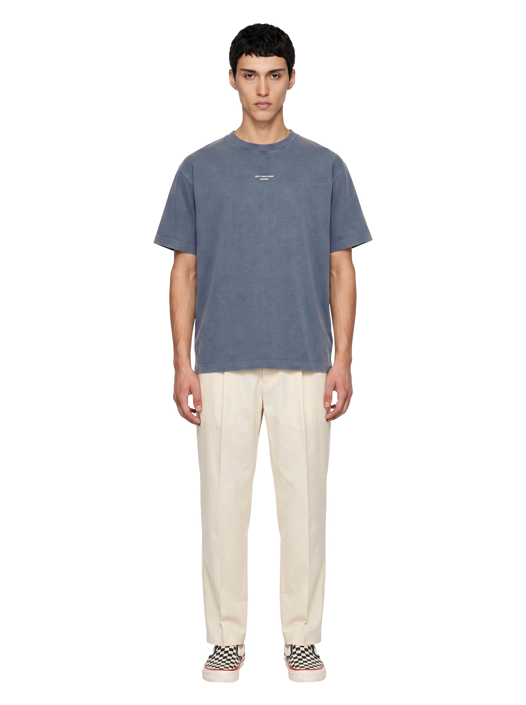 T-shirt a maniche corte con slogan in grigio 