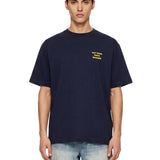 T-shirt a maniche corte con slogan in blu 
