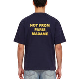 T-shirt a maniche corte con slogan in blu 