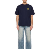 T-shirt a maniche corte con slogan in blu 