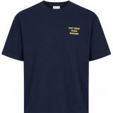 T-shirt a maniche corte con slogan in blu 