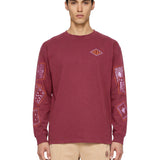 T-shirt a maniche lunghe Cards in bordeaux 