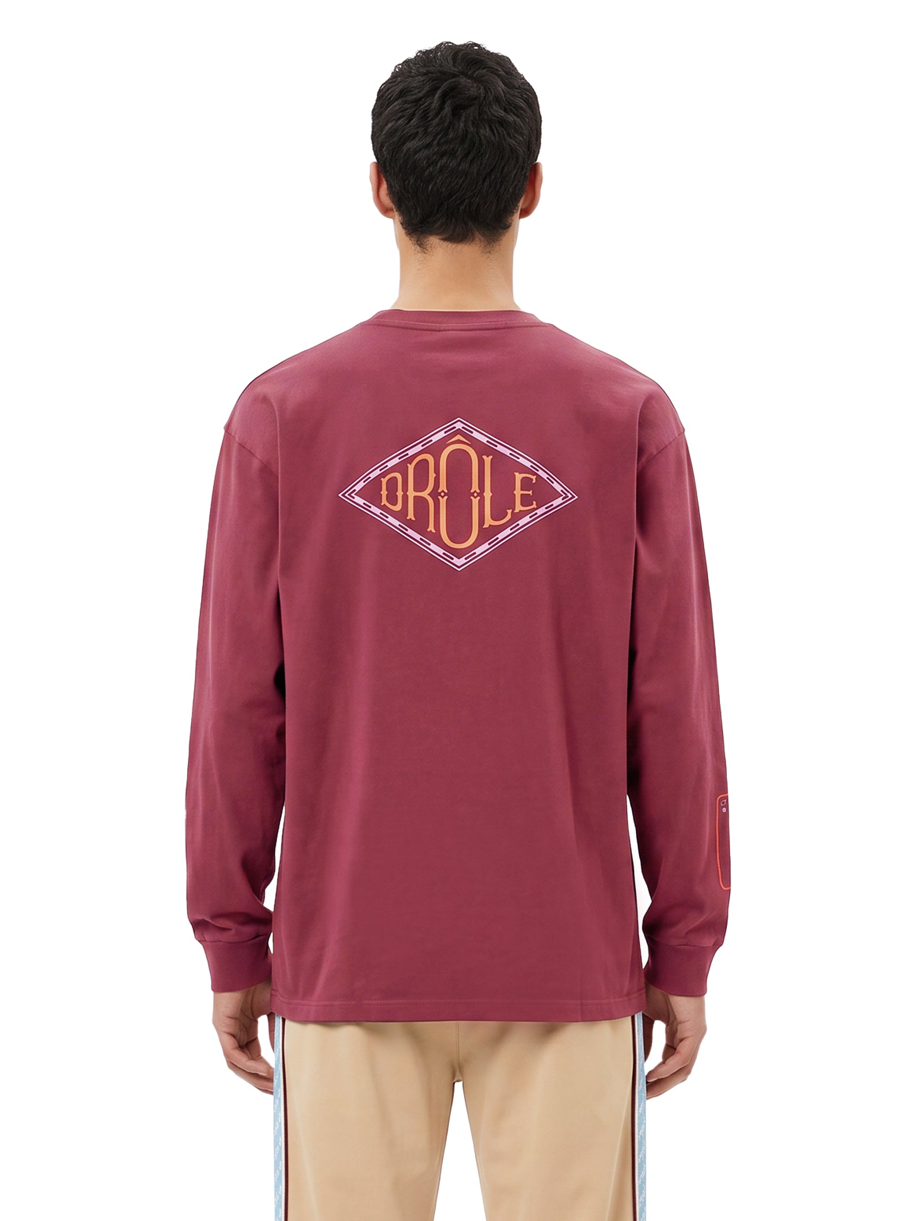 T-shirt a maniche lunghe Cards in bordeaux 