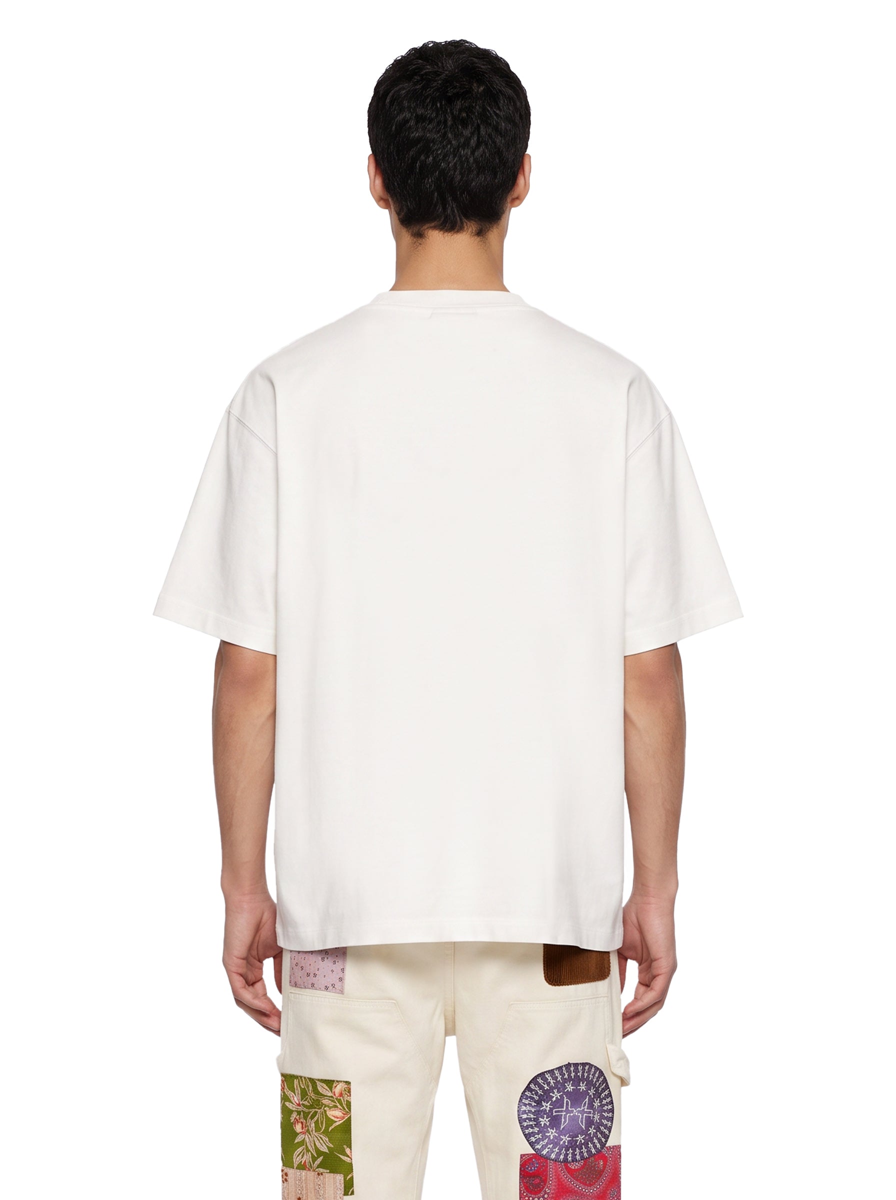 T-shirt a amniche corte Casino in bianco 