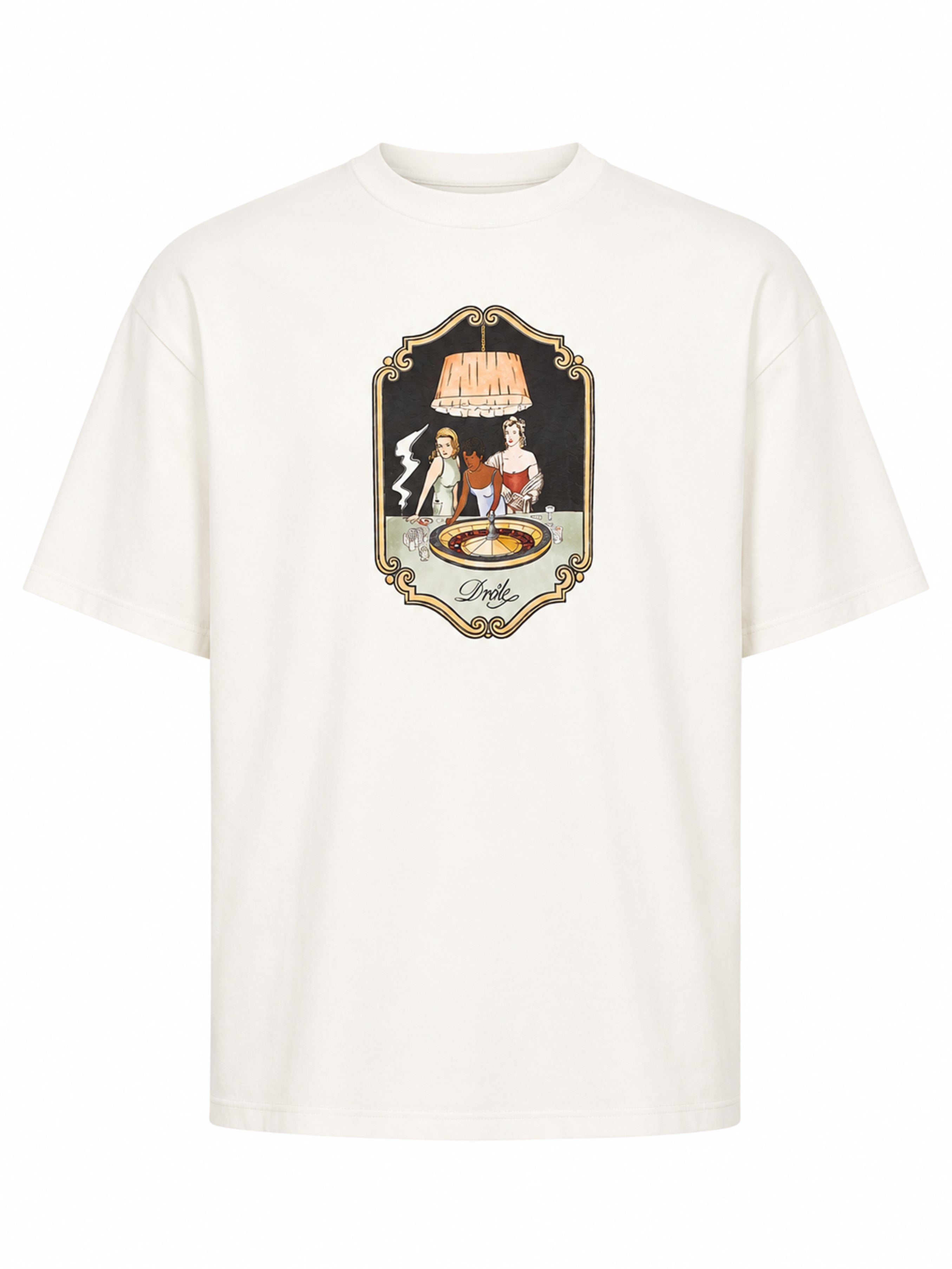 T-shirt a amniche corte Casino in bianco 