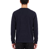 T-shirt a maniche lunghe modello henley in blu 