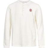 T-shirt a maniche lunghe modello henley in bianco 