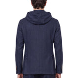 Giacca con cappuccio in blu 
