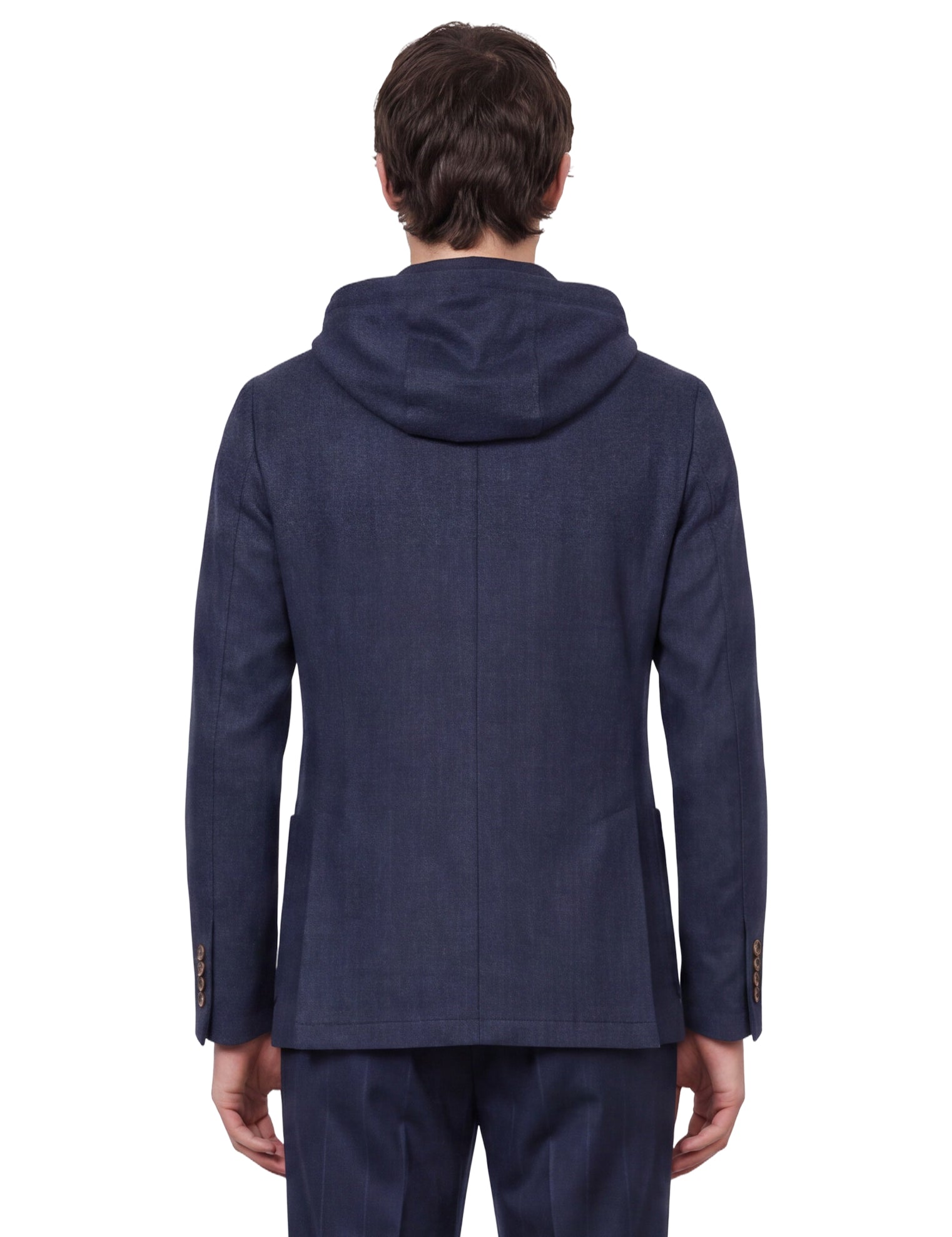 Giacca con cappuccio in blu 