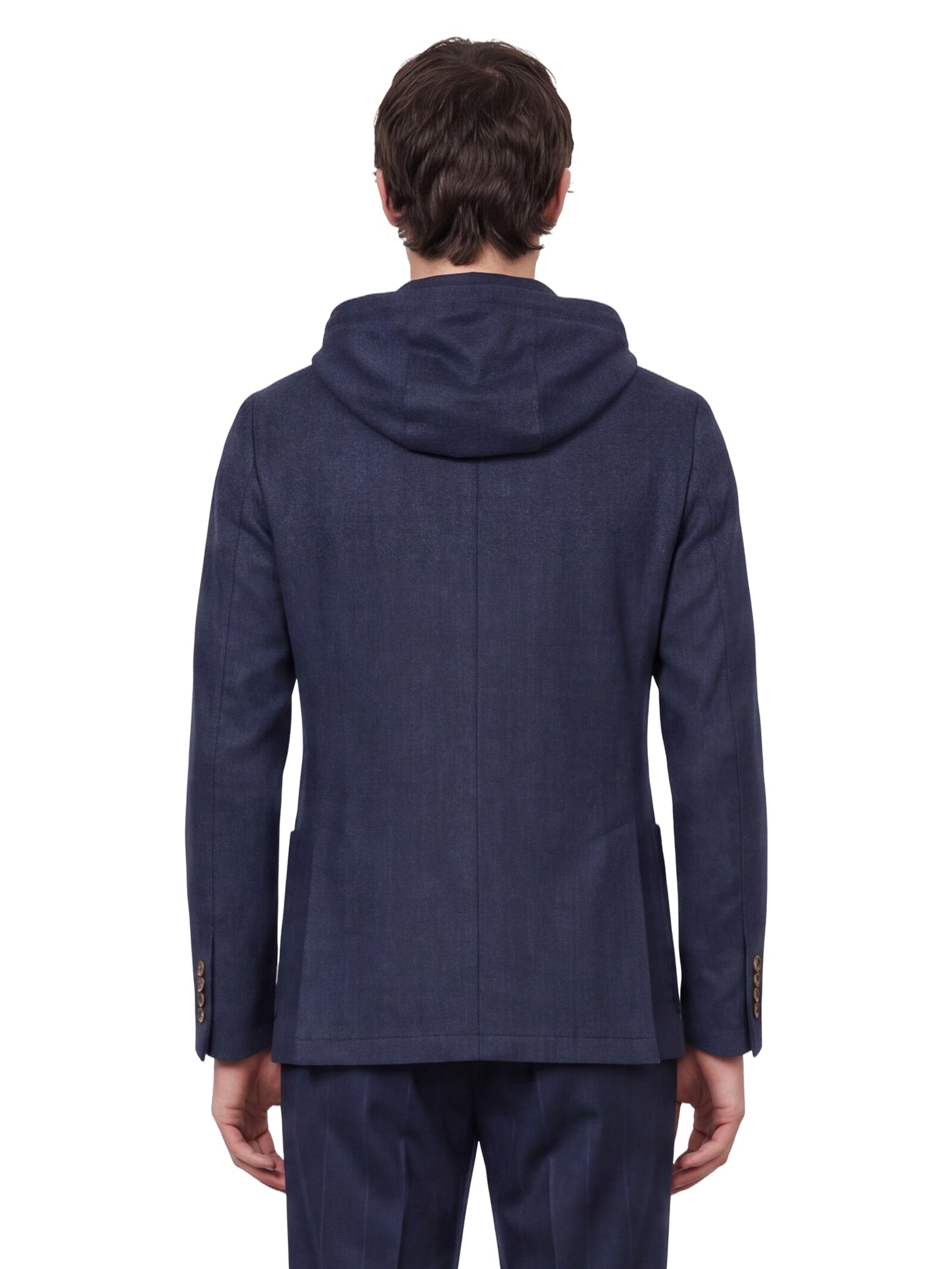 Giacca con cappuccio in blu 