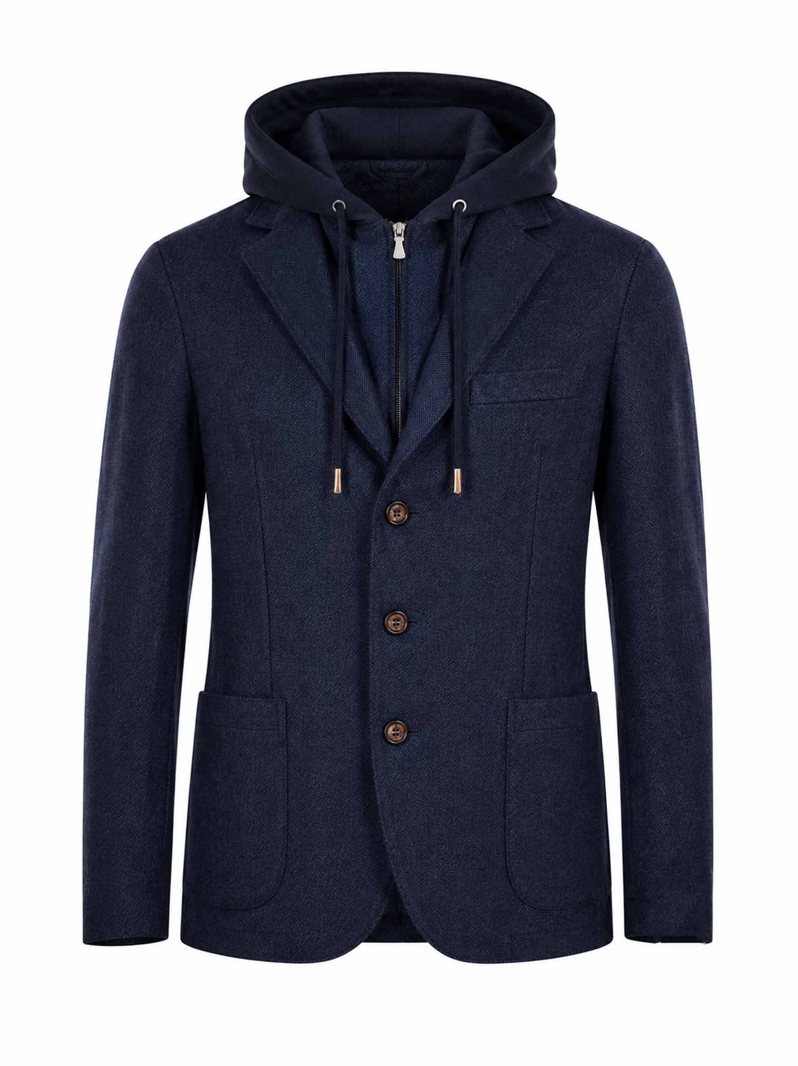 Giacca con cappuccio in blu 