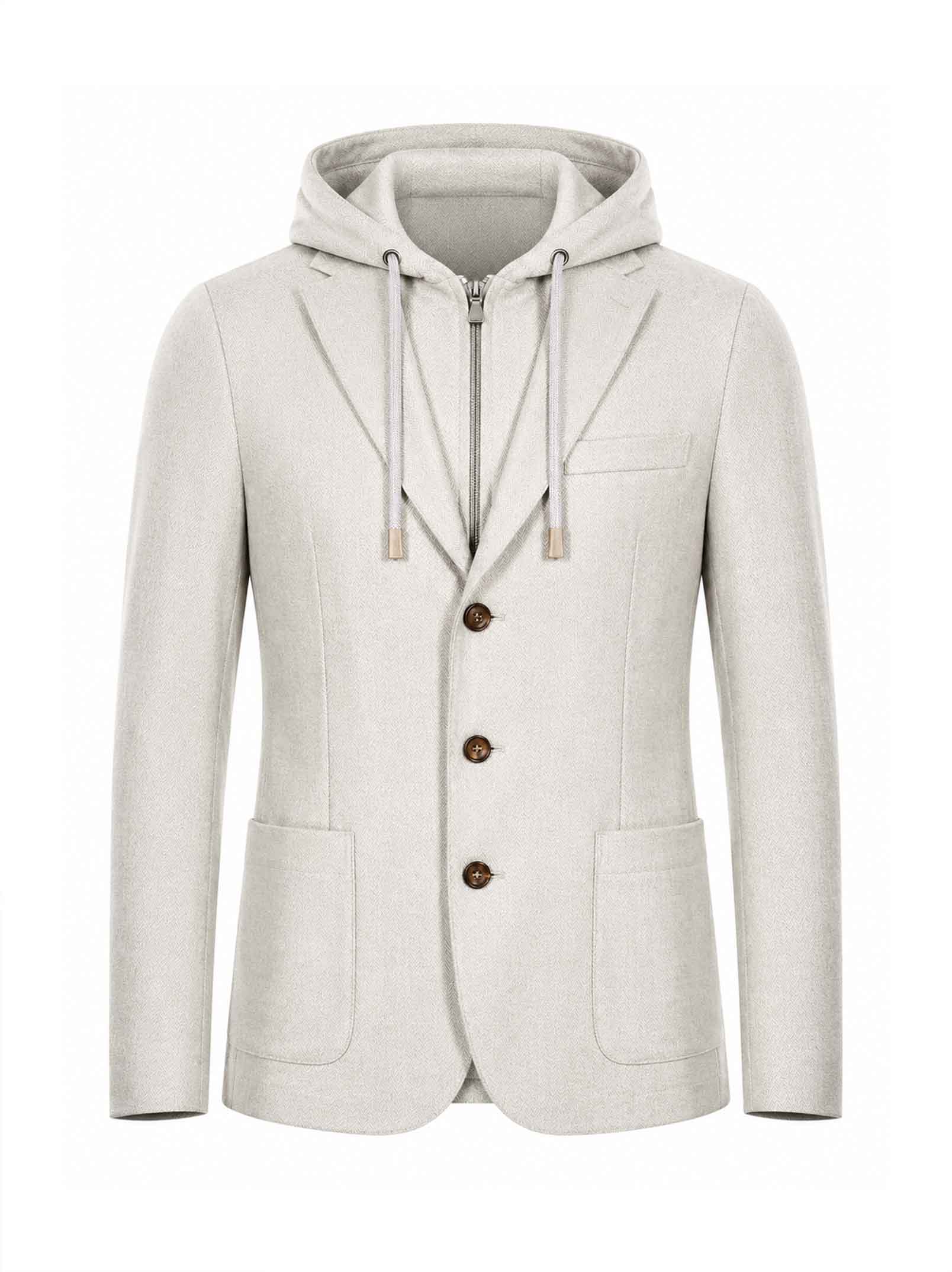 Giacca con cappuccio in grigio 