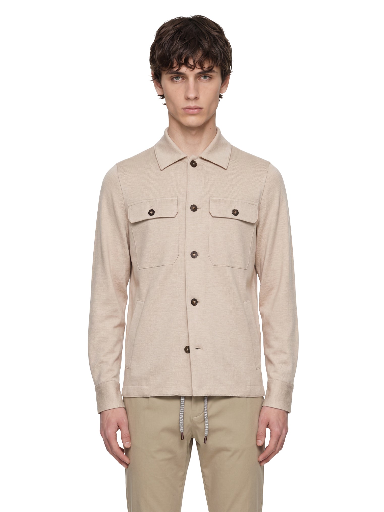 Giacca camicia in beige 