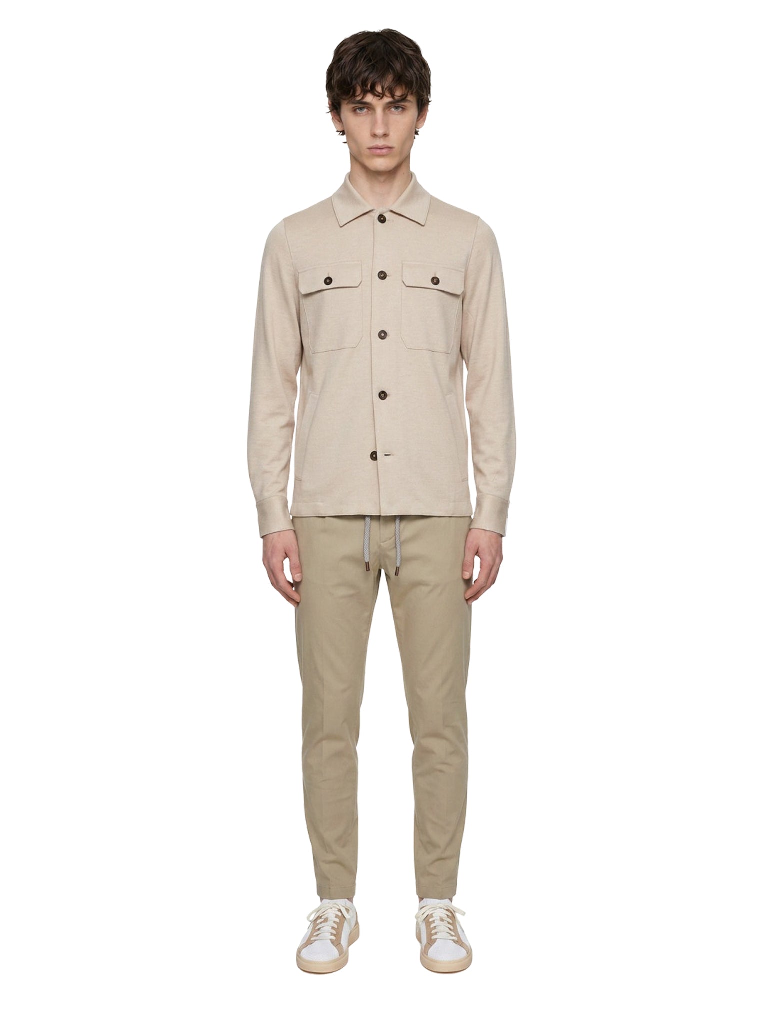 Giacca camicia in beige 