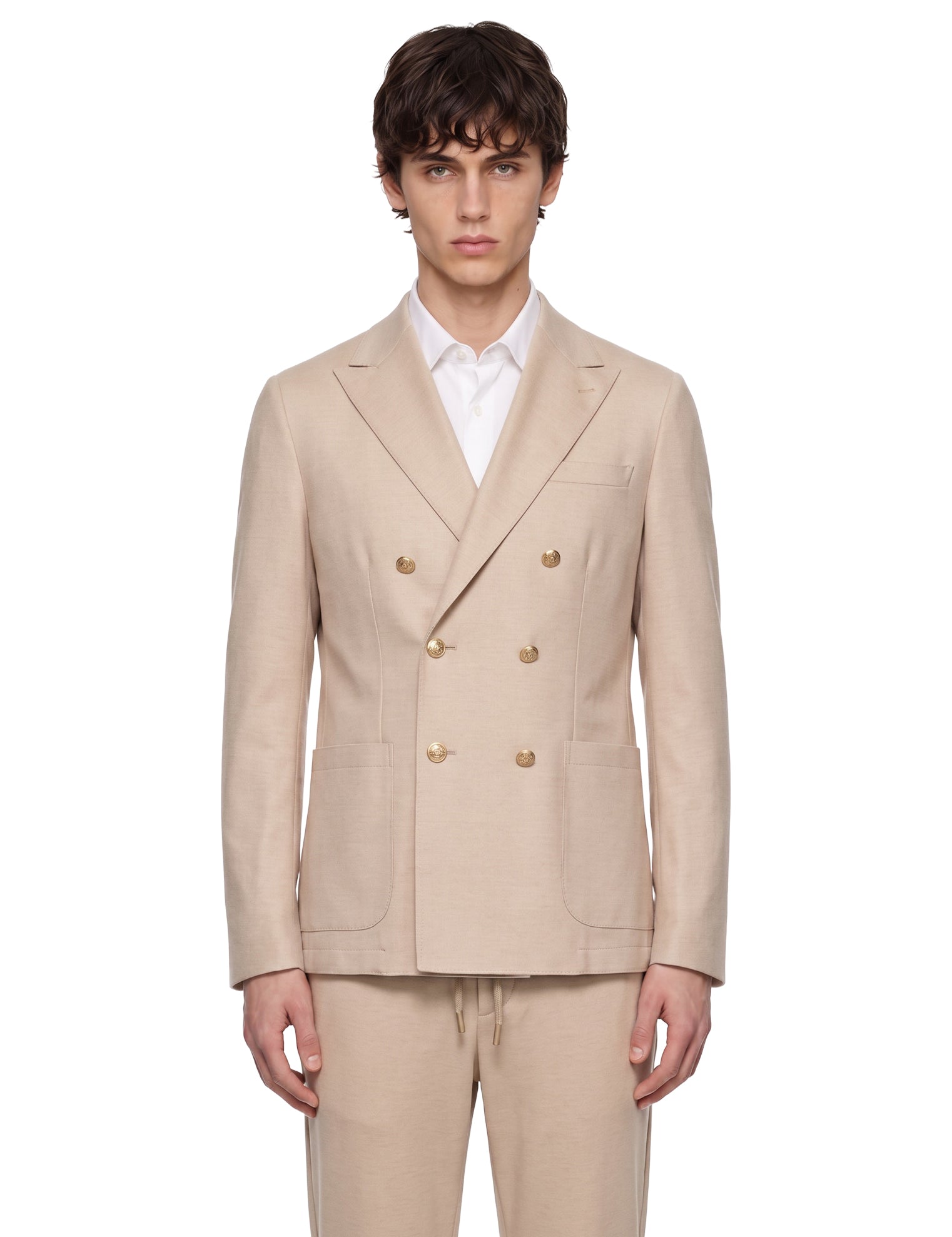 Giacca doppiopetto in beige 