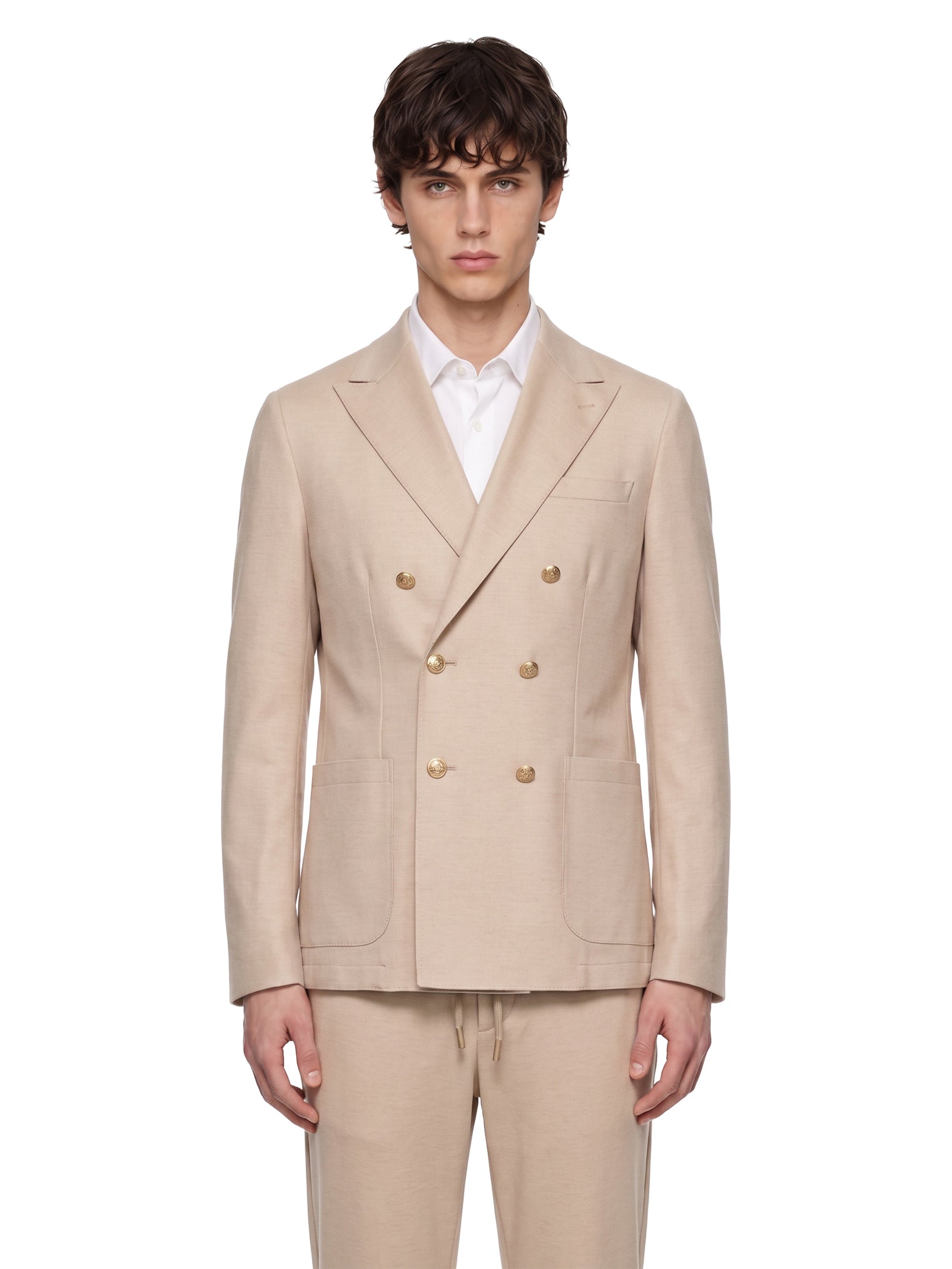 Giacca doppiopetto in beige 