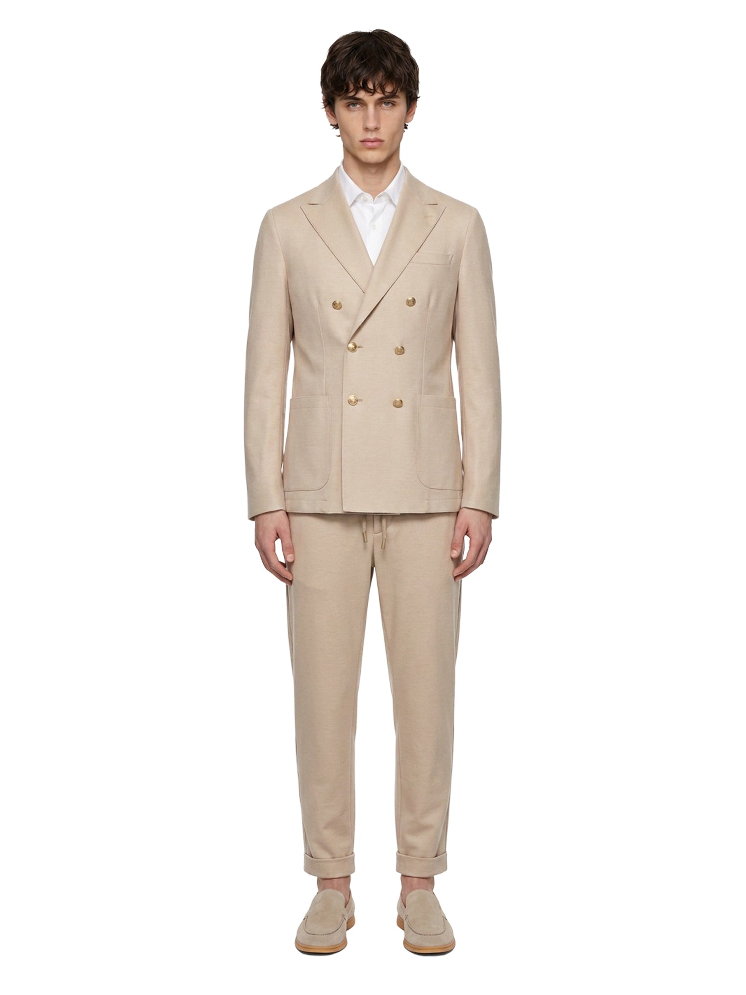 Giacca doppiopetto in beige 
