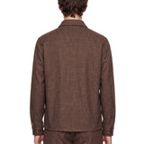 Completo con overshirt in lana marrone 