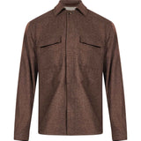 Completo con overshirt in lana marrone 