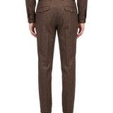 Completo con overshirt in lana marrone 