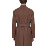 Cappotto lana collo coreana in marrone 