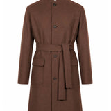 Cappotto lana collo coreana in marrone 