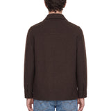 Camicia con ttasca applicata in marrone 