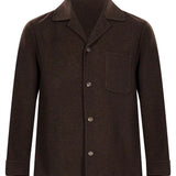 Camicia con ttasca applicata in marrone 