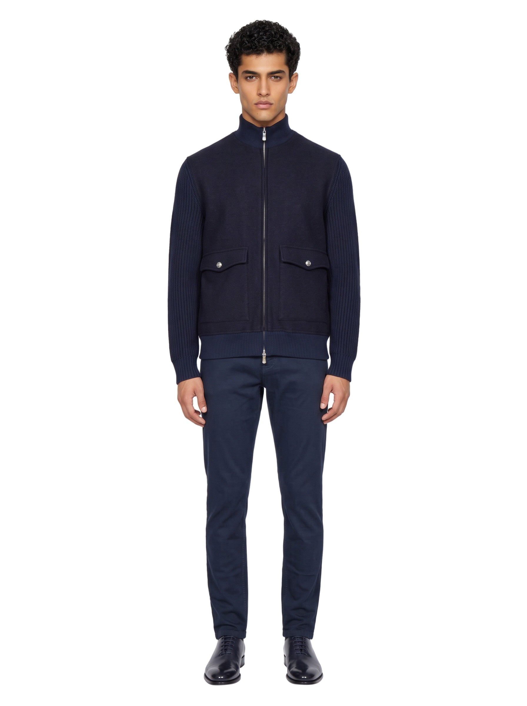 Giubbino con zip in blu 