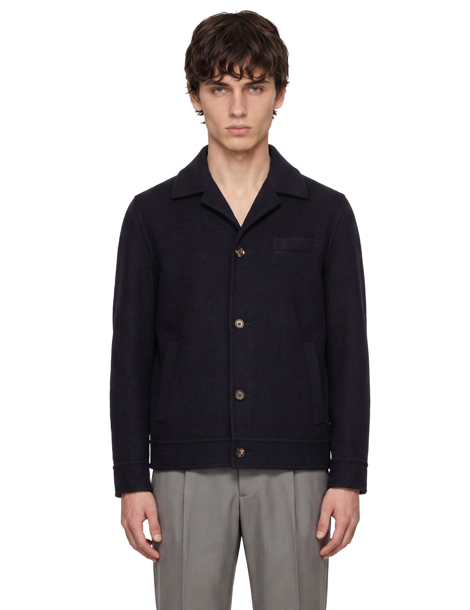 Camicia con tasca applicata in blu 