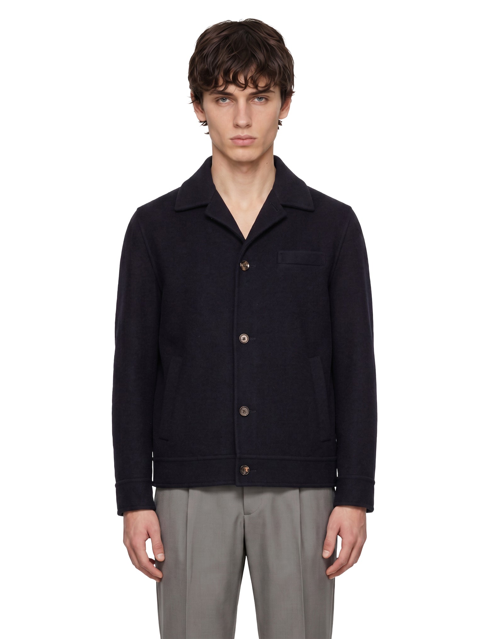 Camicia con tasca applicata in blu 