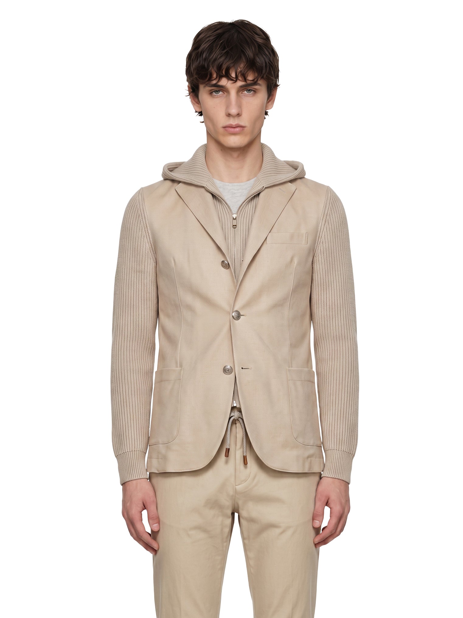 Giacca pettorina lana beige 
